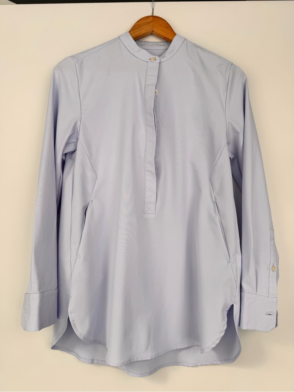 Light Blue Women’s Tunic / Band Collar Shirt